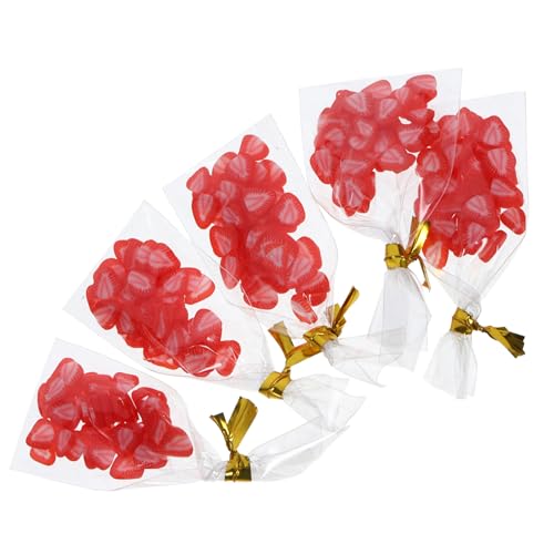Milisten 5 Stück Erdbeer-Bonbon-Modell Obst Verpackte Lebensmittel-Requisite Miniatur-Dessertspielzeug dekoratives Dessertspielzeug DIY-Dessertspielzeug Gummi rot von Milisten