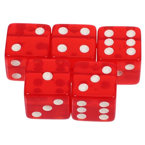 Milisten 5 Stück Großes Würfelsieb Transparente Partywürfel Würfelspiel Klare Brettspiel 6 Seiten Tischspielwürfel Große Nummerierte Spieleprop Rot Acryl von Milisten