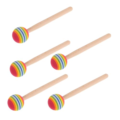 Milisten 5 Stück Hammermusikspielzeug Trommelstock-Handpercussion Drumsticks Kleinkinderinstrumente Xylophonschlägel, Trommelschlägel Kindertrommelstöcke Schwamm von Milisten