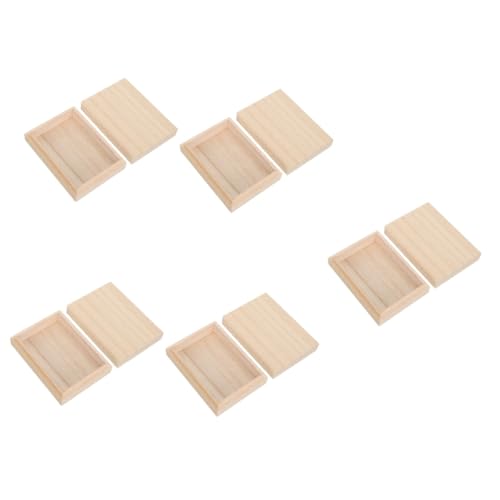 Milisten 5 Stück Holzspielkartenbox mit Deckel Robuster Aufbewahrungskoffer aus Hochwertigem Holz Multifunktionale Kartendose für Pokerkarten Schmuck und Kleine Gegenstände für Familie und Milisten 5 Stück Holzspielkartenbox mit Deckel Robuster Aufbewahrungskoffer aus Hochwertigem Holz Multifunktionale Kartendose für Pokerkarten Schmuck und Kleine Gegenstände für Familie und von Milisten