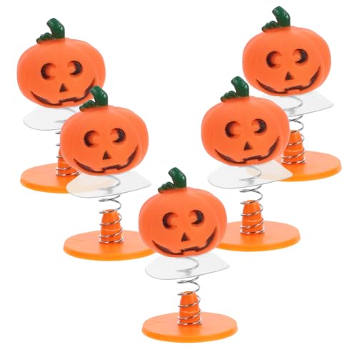 Milisten 5 Stück Hüpfende Kürbispuppe Halloween Miniatur Party Springen Karikatur Klein Für Drinnen Federnd Favorisieren Lustig Sortiert Orange Kunststoff von Milisten