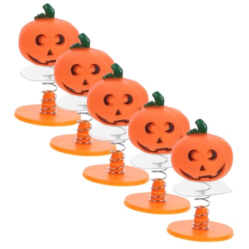 Milisten 5 Stück Hüpfende Kürbispuppe Matschiges Klein Karikatur Halloween Federnd Miniatur Lustig Springende Federspielzeuge Sortiert Federaufziehspielzeug Für Kunststoff Orange von Milisten