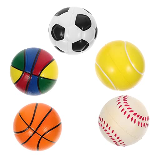 Milisten 5 Stück Hüpfender Ball Mini -bälle 7-Zoll-Basketball Fußball-stressball-Masse Kinderspielzeug Kinderbälle Sportbälle Party Goodies Basketball- Kleine Baseballs Pu-Schwamm von Milisten