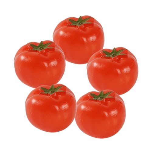 Milisten Künstliche Kleiner Tomaten 5 Stücke Realistische Puppenhausdekoration für Schreibtisch Fotorequisiten Lebensechte Simulation für Miniatur Szenen und Spielzeugmodelle von Milisten
