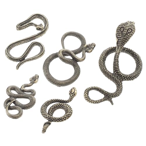 Milisten 5 Stück Kupferschlangen Ornamente Basteln Heimdekoration Miniaturfiguren Schlangenfigur Bronze Schlangenstatue Schlangen Halloween Schlangenkostüm Schlangen Themen von Milisten