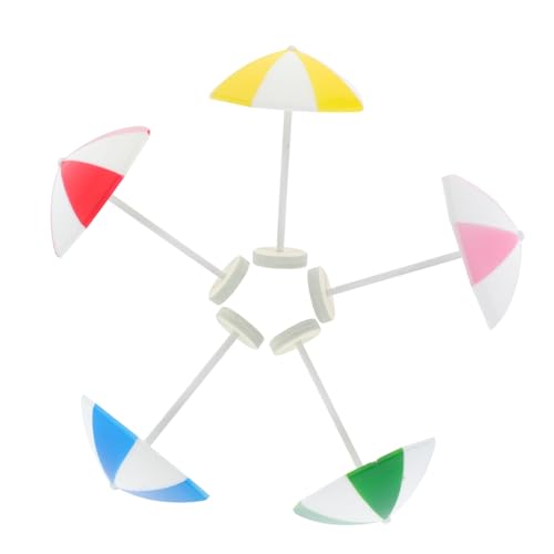 Milisten 5 Stück Mikro-landschafts- Regenschirme Puppe Winzig Mini Strand Für Dekorationen Schatten Kind Klein Mikrolandschaftsdekor Abs von Milisten
