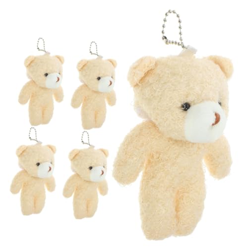 Milisten 5 Stück Mini Bär Anhänger Plüsch Schlüsselanhänger Kuscheltier Taschenanhänger Dekoration Tragbare Bär Figuren für Schlüssel Rucksack Handtasche Zubehör von Milisten