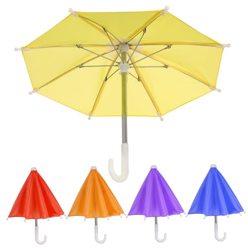 Milisten 5 Stück Mini Regenschirme aus Polyesterfilament Stabile Bunte Miniatur Deko für DIY Basteln Puppenhaus Dekoration Geburtstagsgeschenke Vielseitiges Zubehör von Milisten