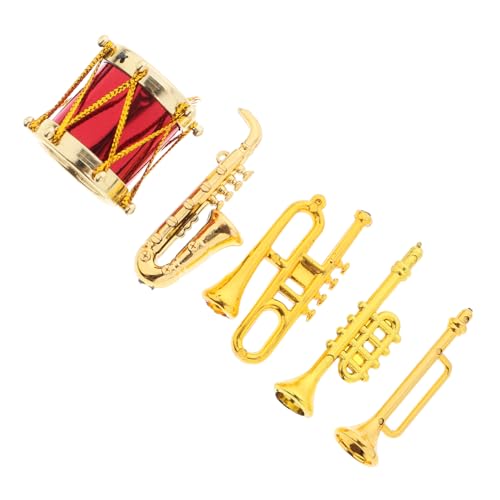 Milisten 5 Stück Miniatur-musikinstrumente Puppenhaus Mini Mini-Instrumente Miniatur-Musical Mini-hausverzierung Miniaturmodell Klarinetteninstrument Für Puppenzubehör Plastik Golden von Milisten