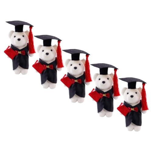 Milisten 5 Stück Puppe Abschlussfeier Weiche Flauschige Puppe DIY Plüschbären Abschlusspuppe Abschluss Plüschbären Entzückendes Bärenspielzeug Niedliches Bärendekor Abschluss Plüschbär von Milisten