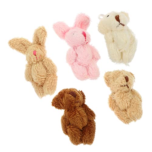 Milisten 5 Stück Simulierte Plüschpuppe Minibär für Hochzeitsdekorationen Miniatur-Kuscheltiere Kinderspielzeug Tierweiches Mini-Tierfiguren Mini-Stoffbären von Milisten