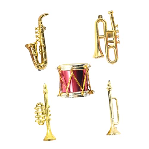 Milisten 5 Stück Simuliertes Musikinstrument Musikinstrumente Musikspielzeug Kinderspielzeug Lustiges Instrumentenmodell Simulationsspielzeug Aus Kunststoff Golden Plastik von Milisten