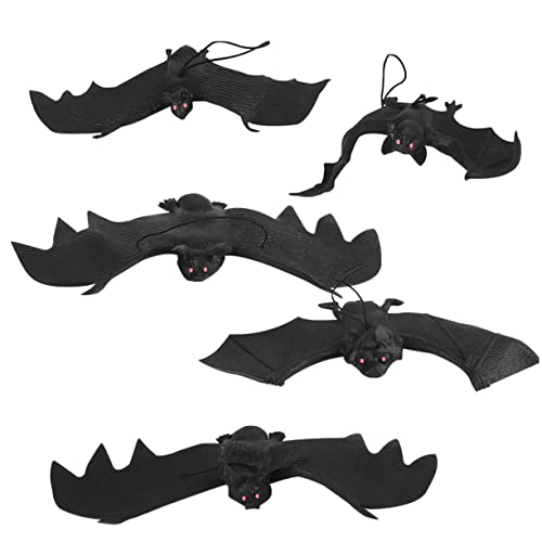 Milisten 5 Stück Teiliges Halloween Fledermaus Deko aus Flexiblem Material Realistische Simulation Gruselige Halloween für Innen und Außen Milisten 5 Stück Teiliges Halloween Fledermaus Deko aus Flexiblem Material Realistische Simulation Gruselige Halloween für Innen und Außen von Milisten