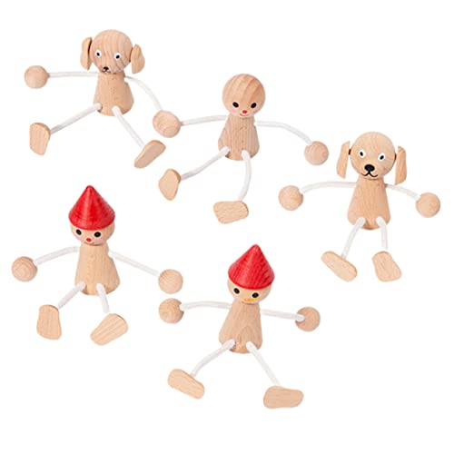 Milisten 5 Stück Teiliges Holz Tiere Puppen DIY Holzspielzeug für Dekorative Holzfiguren Miniaturszene Deko und Kreative Bastelideen von Milisten