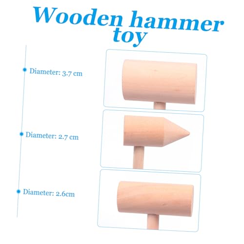 Milisten 5 Stück Teiliges Holzhammer Kleine Holzspielzeug Hämmer für Glatte Oberfläche Vielseitig Einsetzbar als Motorik und Verkleidungsspielzeug Fördert Hand Auge Koordination von Milisten