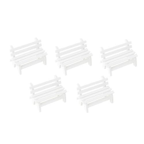 Milisten 5 Stück Teiliges Mini Holzbank Handgefertigte Leichte Miniatur Gartenmöbel Deko Hohles Design Vielseitig als Puppenhaus Möbel Fotoshooting Requisite und Desktop Ornament von Milisten