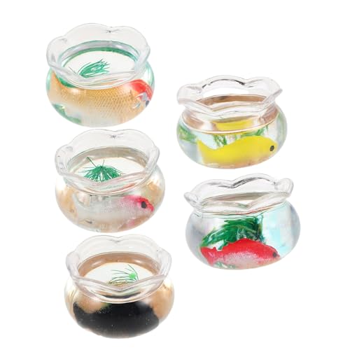 Milisten 5 Stück Teiliges Miniatur Dollhouse Fischglas Realistisches Plastik-Aquarium mit Koi und Wasserpflanzen Kompakter Runder Fischbehälter für Puppenhaus Desktop und Micro Landschaft Milisten 5 Stück Teiliges Miniatur Dollhouse Fischglas Realistisches Plastik-Aquarium mit Koi und Wasserpflanzen Kompakter Runder Fischbehälter für Puppenhaus Desktop und Micro Landschaft von Milisten