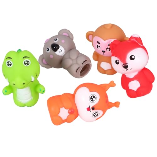Milisten 5 Stück Teiliges PVC fingerpuppen in Tierform Niedliche Handspielzeuge für Kleinkinder Sensorisches Lernspielzeug zur Eltern Junge Mädchen interaktion und Geschichten Erzählen von Milisten