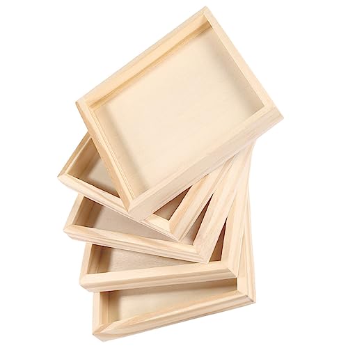 Milisten 5 Stück Teiliges Quadratische Holz Puzzletabletts Stabile Robuste Aufbewahrungstabletts für Puzzle Handliche und Langlebige Holzablagen für Puzzle Zubehör von Milisten