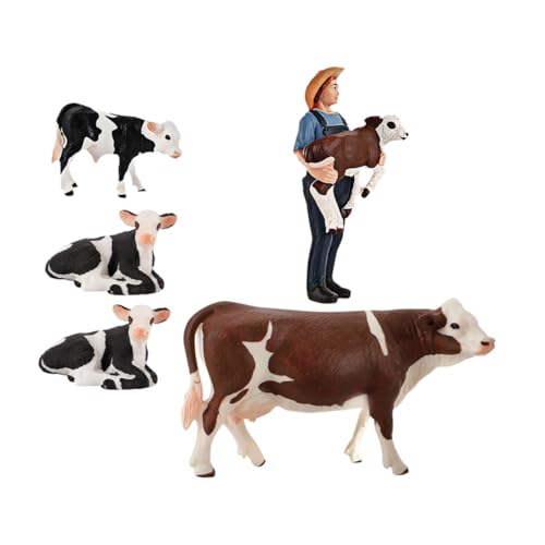 Milisten 5 Stück Teiliges Realistisches Kuhmodell Detailgetreue Miniatur Nutztiere Handgefertigte Farmtier Figuren für Dekorative Landschaftsornamente Pädagogisches für Indoor und Outdoor Milisten 5 Stück Teiliges Realistisches Kuhmodell Detailgetreue Miniatur Nutztiere Handgefertigte Farmtier Figuren für Dekorative Landschaftsornamente Pädagogisches für Indoor und Outdoor von Milisten