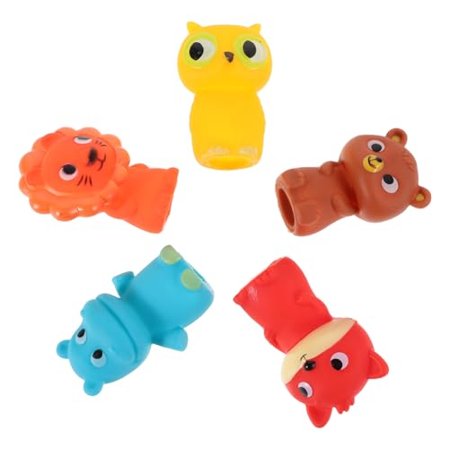 Milisten 5 Stück Tierische Marionette Fingerpuppe Fingerspielzeug Simulationstiermodell-Ornamente Tierpuppen Interaktive Puppenspielpuppen Mädchenpuppenspielzeug Vinyl von Milisten