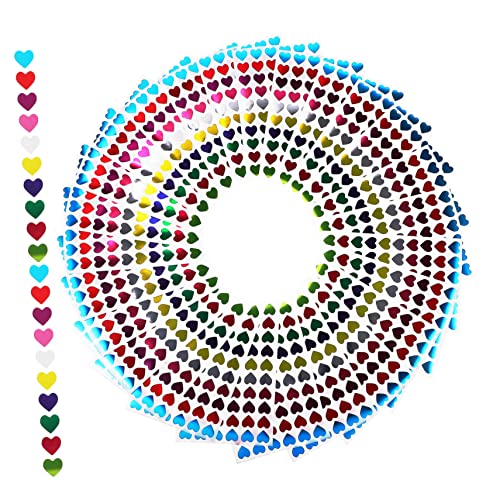 Milisten 50 Blatt Herzaufkleber Selbstklebende Deko Sticker für Umschläge Bastelprojekte und Belohnungen Bunte Herzform Aufkleber für Scrapbooking und Kreative Aktivitäten von Milisten
