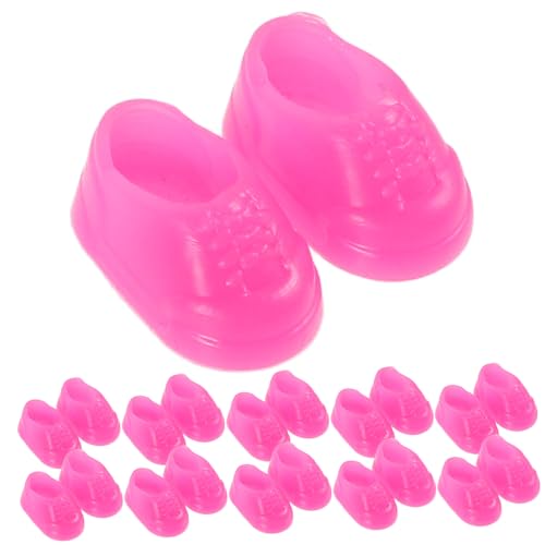 Milisten 50 Paare Kleine gelbe Entenspielzeug Babyspielzeug Miniatursachen Hausschuhe für Babydoll-Schuhe Puppenstubenstiefel Kleinkind-Hausschuhe Plastik Rosy von Milisten