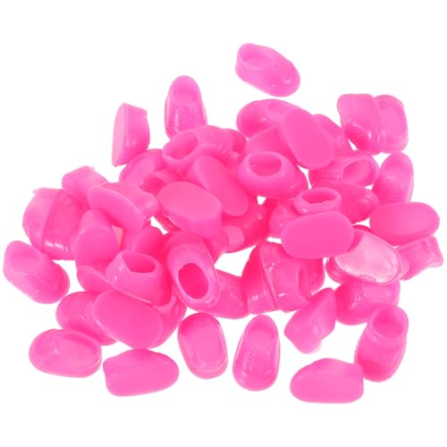 Milisten 50 Paare Kleine gelbe Entenspielzeug Miniatur unfertige Schuhe Miniatur-Schuhe Babydoll-Zubehör für Kleinkinder Mädchen verkleiden Sich Schuhe für Puppen Mini-Sachen Plastik Rosig von Milisten