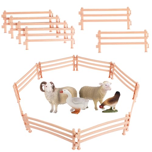 Milisten 50 Stück Farmzaun Spielzeugset Corral Zubehör für Kleinkinder Realistische Zaunpaneele für Tierfiguren und Kreative Spielmöglichkeiten von Milisten