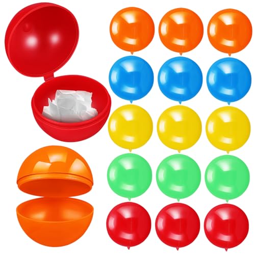 Milisten 50 Stück Hohle Gewinnbälle Befüllbare Plastikkugeln Rot Gelb Grün Orange und Blau für Partyspiele Schulveranstaltungen und Familienfeiern von Milisten