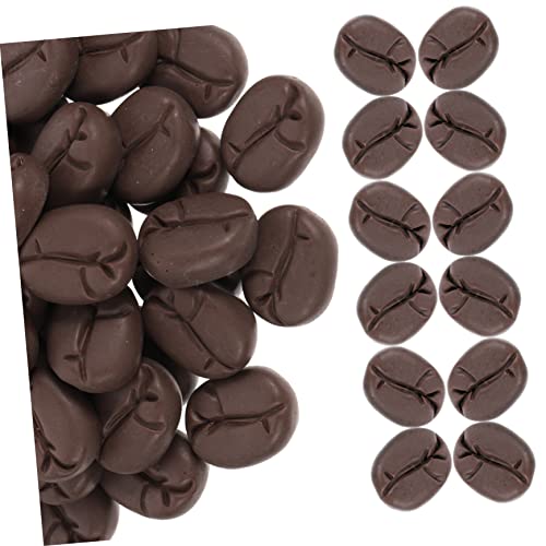 Milisten 50 Stück Kaffeebohnenspielzeug Gefälscht Realistisch Fälschung Kaffeebohnen-Display-stütze Präsentieren Sie Das Kaffeebohnenmodell Simulation Lebensmittelmodell Harz von Milisten