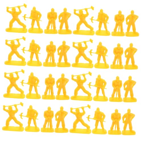 Milisten 50 Stück Kleine -Spielzeuge Menschen modellieren Figur dekorative Miniaturmenschen Kind vorgeben für Bauarbeiter Tisch Plastik Party favorisieren Thema pp Gelb von Milisten