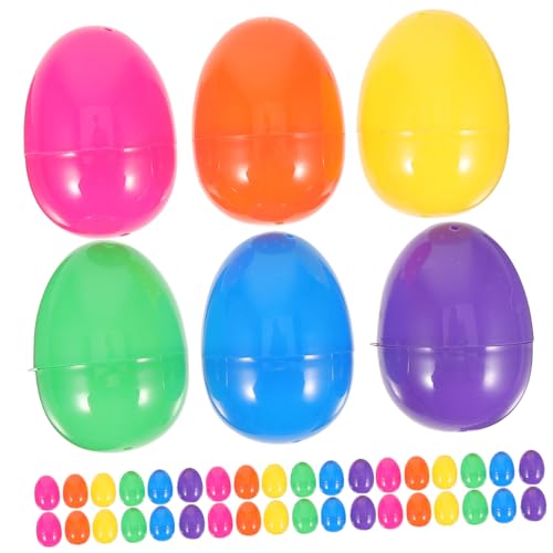 Milisten 50 Stück Kunststoff Ostereier zum Befüllen Bunte Deko Eier Wiederverwendbare Osterdekoration für Süßigkeiten Geschenke Basteln und Festliche Ostern Atmosphäre von Milisten