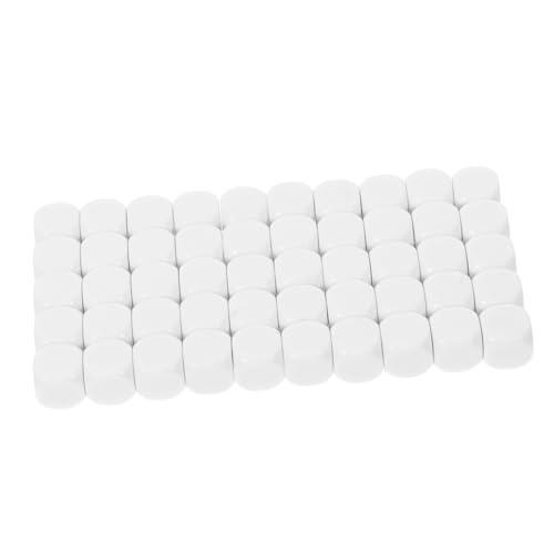 Milisten 50 Stück Leere DIY Brettspiel Zubehör spielwürfel Mini- weiße DIY - Machen Masse DIY Education Spiele Game -Würfeln Spiel Tischwürfel Acryl von Milisten