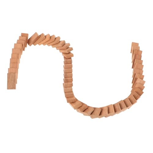 Milisten 50 Stück Log Farbige Knochen Mini Brettspiele Brettspiele Interessantes Domino Dominosteine ​​Dominospiel Dominotisch Holz Hellbraun von Milisten
