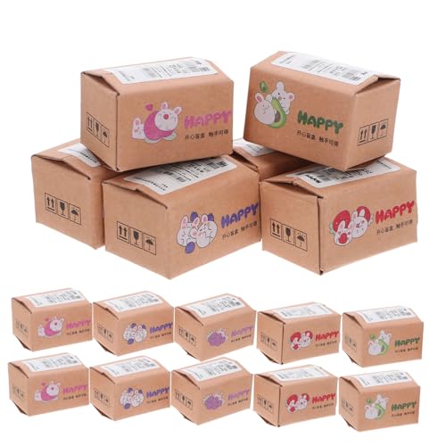 Milisten 50 Stück Maßstab Realistische DIY Pappkartons für Puppenhaus Dekoration und Geschäftszubehör Obstmotive Je Kleine Geschenkboxen von Milisten
