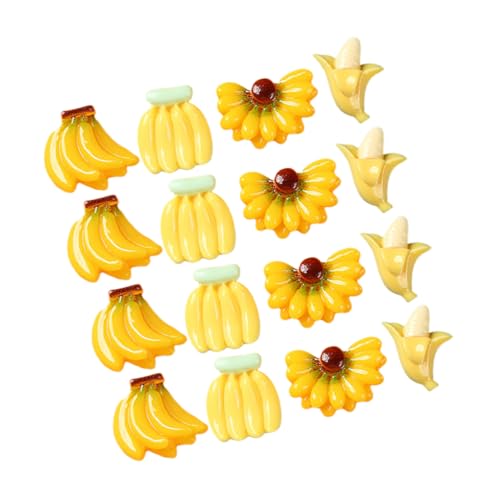Milisten 50 Stück Mini-Bananen Drinnen Kunst Simulation Ausgestopft Früchte Hart Schälen Bananenstütze Simuliertes Obst Gefälschte Banane Künstliche Bananen Harz von Milisten