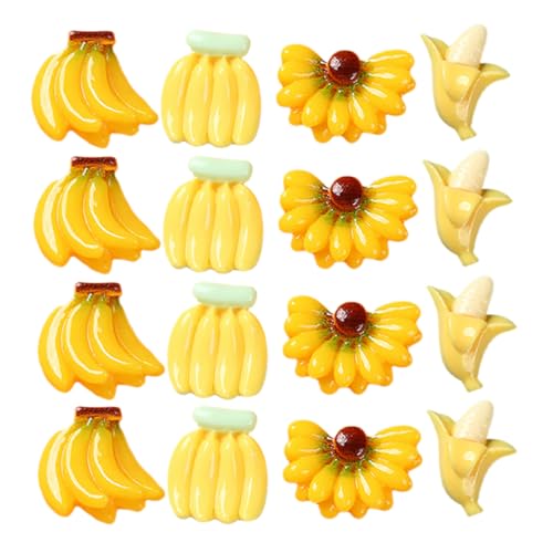 Milisten 50 Stück Mini-Bananen schälen hart drinnen Kunst Künstliche Früchte ausgestopft deko simuliertes Obst winzige Bananen Mini-Früchte Plastikbananen Künstliche Bananen Harz von Milisten