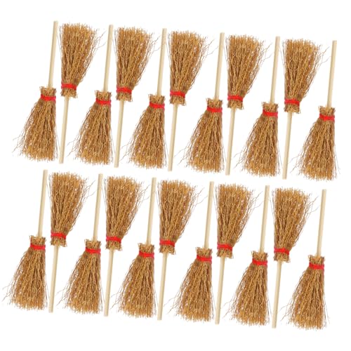 Milisten 50 Stück Mini Holzbesen Set Puppenhaus Deko Handgemachte Mini Hexenbesen für Halloween für DIY Landschaft und Bastelprojekte von Milisten