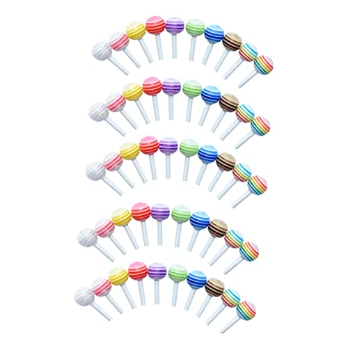 Milisten 50 Stück Mini Lollipop Saugnäpfe Regenbogen Lollipop Anhänger Mini Lollipop Miniatur Kleine Dekorationen Puppenhaus Süßigkeiten Lollies Puppenhaus Zufällige Farbe von Milisten