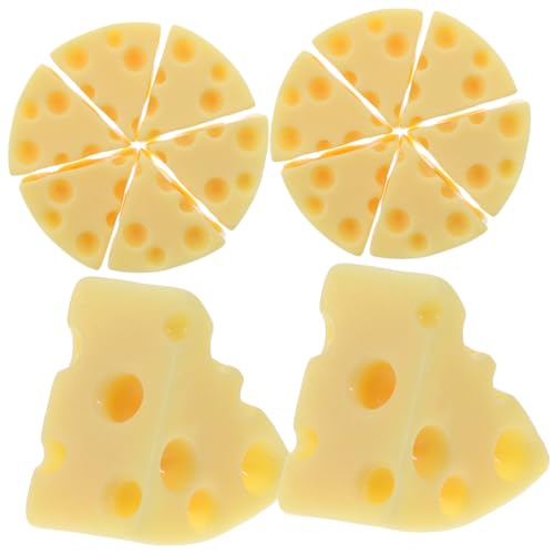 Milisten 50 Stück Miniatur Käse Deko Modell aus Leichtem Resin Realistische Gelbe Fake Cheese Figuren für DIY Basteln Puppenhaus Küchendekoration und Food Fotografie Zubehör von Milisten