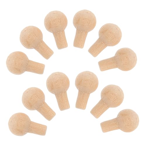 Milisten 50 Stück Miniaturgriff Puppenhausschrank-DIY-Griffe Miniatur-Knöpfe- DIY-Knöpfe für Puppenhausmöbel Schubladengriffe für Puppenhäuser Puppenhausknöpfe Mini-Knöpfe Holz Khaki von Milisten