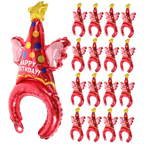 Milisten 50 Stück Partyhut Kopfschmuck Partydekorationen aufblasbares süßes Stirnband Glücklich aufblasbarer Hut luftballons Party-Haarreifen aufblasbare Stirnbänder Aluminiumform rot von Milisten