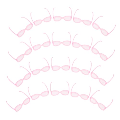 Milisten 50 Stück Plastikpuppenbrille Gläser Mini Klein Für Brille Lustige Brillenspielzeuge Modische Brillendekore Winzige Brille -Brillen-Requisiten Cosplay-Brillen Rosa von Milisten