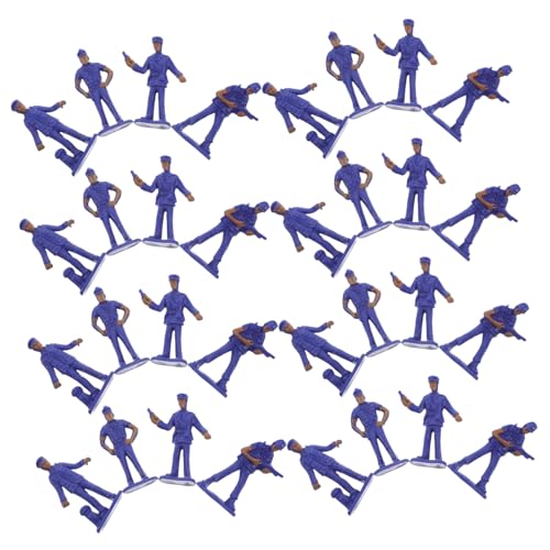 Milisten 50 Stück Polizeimodell Polizist-spielzeugfigur Mikro-Ornamente Stütze Schmuck Männlich Mini Polizist-actionfiguren Dekoration Simulations- -Requisite Kleine Figuren Blue Pp von Milisten