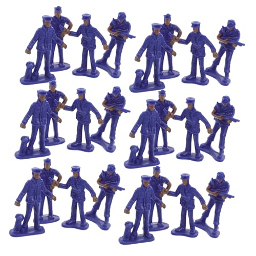Milisten 50 Stück Polizeimodell Simulations- -Requisite männlich kleine Figuren Ornament Schreibtisch Mikro Schmuck Dekoration der Gartenlandschaft Mini-Gartenfiguren Polizist pp Blau von Milisten