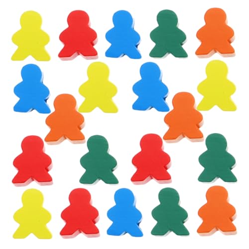 Milisten 50 Stück Schachzubehör Hartholzzubehör Erwachsene Farbtöne Spielzähler Peg Kid Tokens Buntes Kleines Queue Klassenzimmer Intellektuelles Schachbrett Backgammon Schachtisch Dame von Milisten