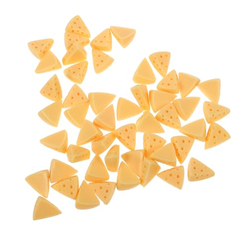 Milisten 50 Stück Simuliertes Käsekuchenzubehör Miniatur gefälscht künstliches Käsemodell lebensechter Käse künstliche Kuchen Käseverzierung für den Tisch Harz Yellow von Milisten