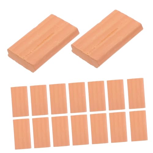 Milisten 50 Stück Simuliertes Ziegelzubehör Gebäude Mini Wände gefälscht winzig Mauerziegelmodell Simulationsbaustein Micro Landscape Decor Sandtisch Ziegel Boden von Milisten