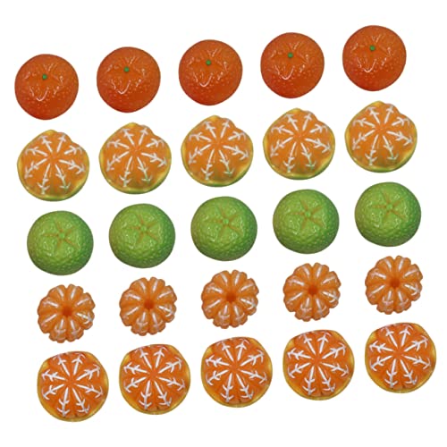 Milisten 50 Stück Simuliertes orangefarbenes Zubehör Kunstfruchtdekor realistisch Schmuckherstellung Fruchtanhänger gefälschte Mini-Orangen orangefarbene Verzierungen Mini-Obst Harz von Milisten